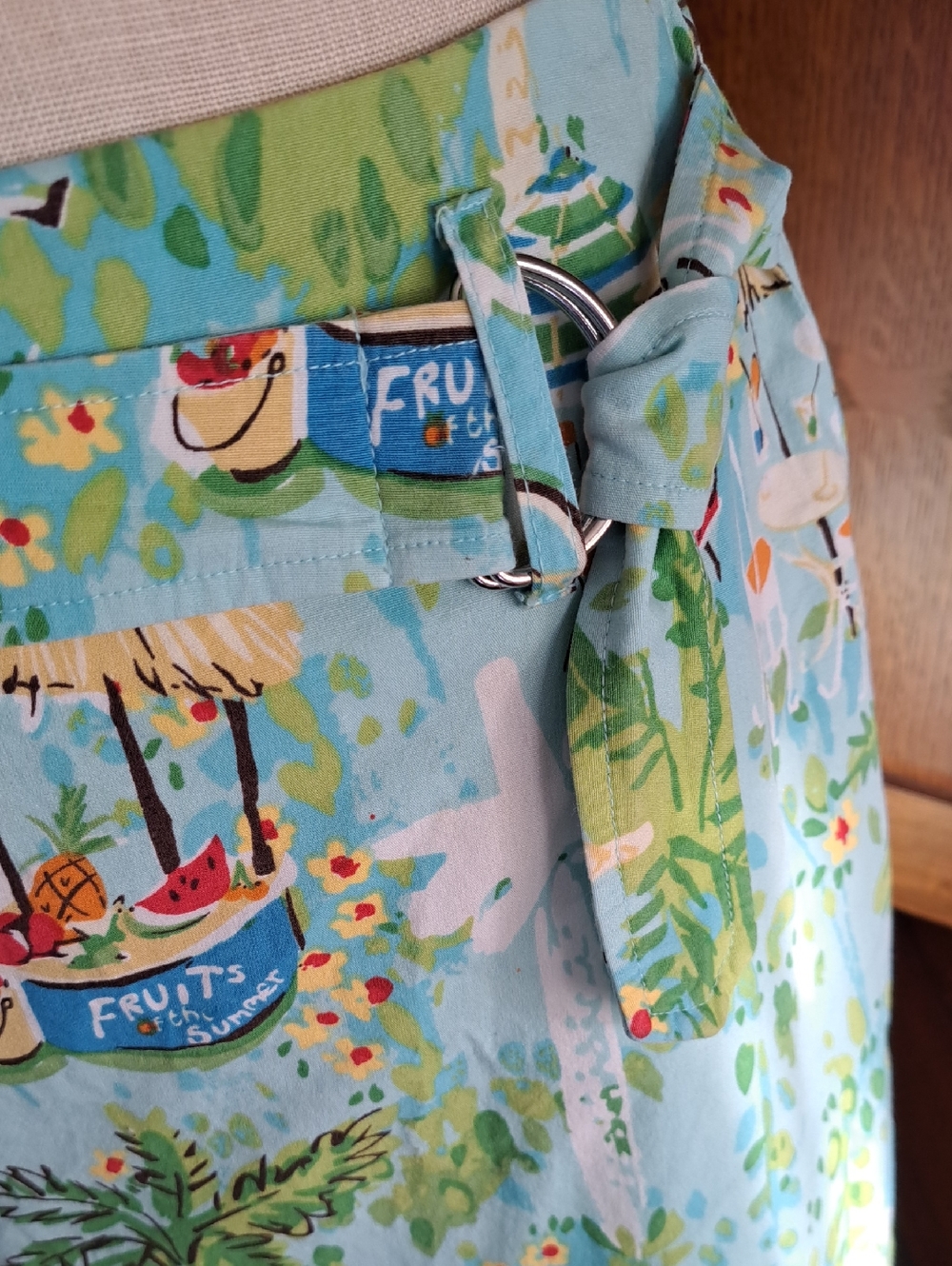 Larry Levine Tropical Cabana Beach Print Skort Size 6 - Picture 8 of 11